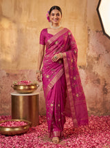 MIMOSA Wine Jaipur Saree — pose 6 styling detail