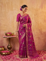 MIMOSA Wine Jaipur Saree — pose 9 styling detail