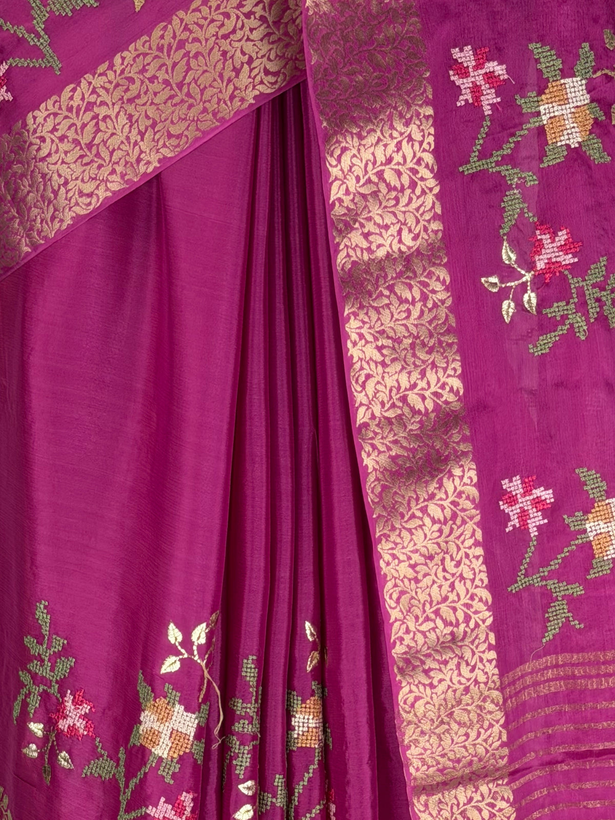 MIMOSA Wine Jaipur Saree — fleets shot full lifestyle
