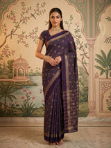 MIMOSA Jamun Bhagalpuri Tussar silk Saree — front view on mannequin