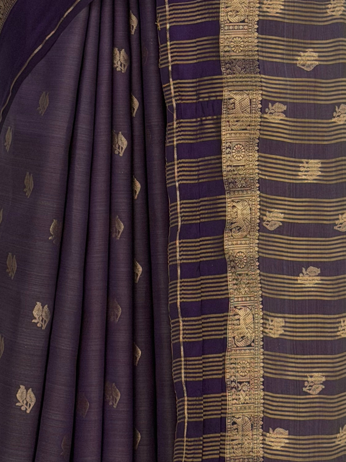 MIMOSA Jamun Bhagalpuri Tussar silk Saree — fleets shot full lifestyle