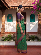 MIMOSA Rama Kanjivaram Art Silk Saree — pose 3 styling detail