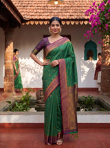 MIMOSA Rama Kanjivaram Art Silk Saree — pose 4 styling detail