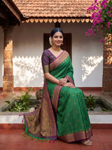 MIMOSA Rama Kanjivaram Art Silk Saree — pose 8 styling detail
