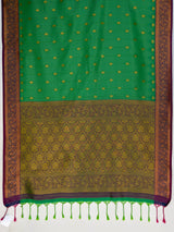 MIMOSA Rama Kanjivaram Art Silk Saree — pallu and zari work detail