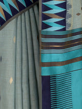 MIMOSA Blue Banarasi Cotton Saree — fleets shot full lifestyle