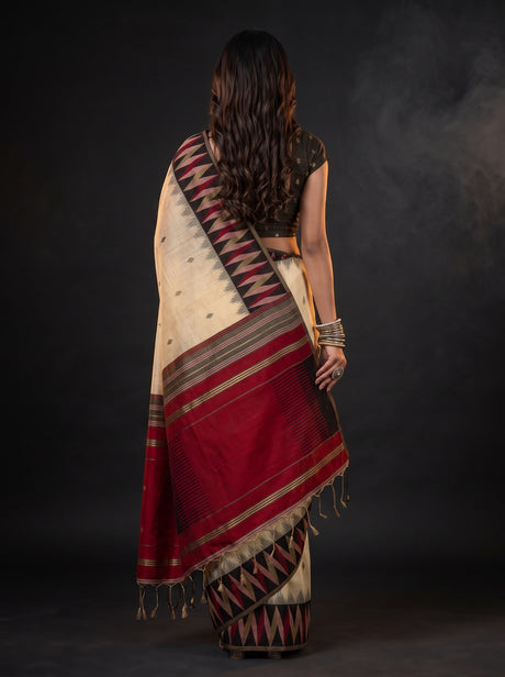 MIMOSA Tussar Banarasi Cotton Saree — Saree shot pallu and body