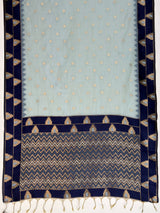 MIMOSA Grey Banarasi Saree — pallu and zari work detail