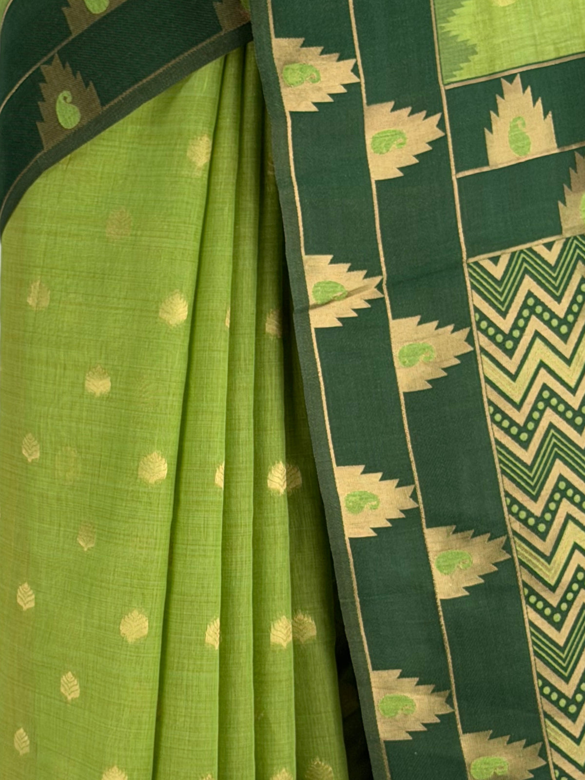MIMOSA Parrot Green Banarasi Saree — fleets shot full lifestyle