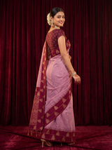 MIMOSA Pink Banarasi Saree — pose 5 styling detail