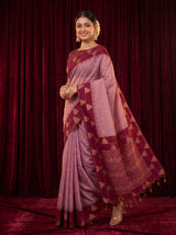 MIMOSA Pink Banarasi Saree — pose 9 styling detail