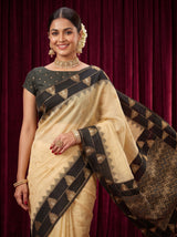 MIMOSA Tussar Banarasi Saree — pose 10 styling detail