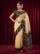 MIMOSA Tussar Banarasi Saree — pose 4 styling detail