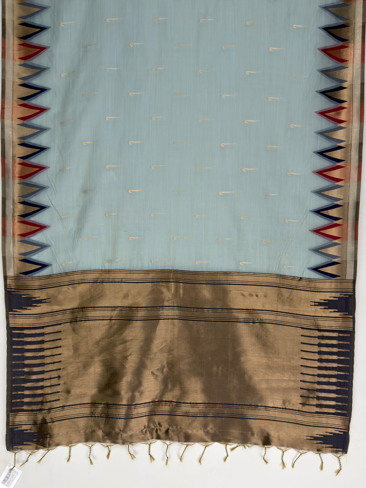 MIMOSA Grey Banarasi Saree — pallu and zari work detail