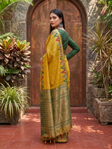 MIMOSA Mustard Banarasi Saree — pose 7 styling detail