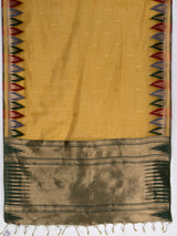 MIMOSA Mustard Banarasi Saree — pallu and zari work detail
