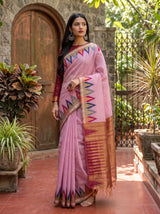 MIMOSA Pink Banarasi Saree — pose 5 styling detail