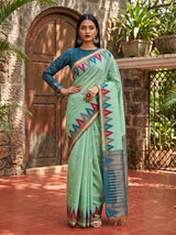 MIMOSA Rama Banarasi Saree — pose 4 styling detail