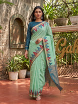 MIMOSA Rama Banarasi Saree — pose 6 styling detail