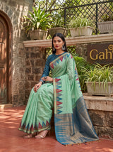 MIMOSA Rama Banarasi Saree — pose 8 styling detail