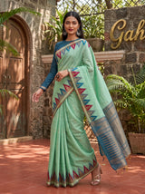 MIMOSA Rama Banarasi Saree — pose 9 styling detail