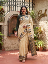 MIMOSA Tussar Banarasi Saree — pose 6 styling detail
