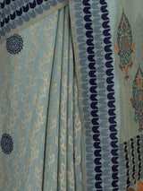 MIMOSA Blue Banarasi Cotton Saree — fleets shot full lifestyle