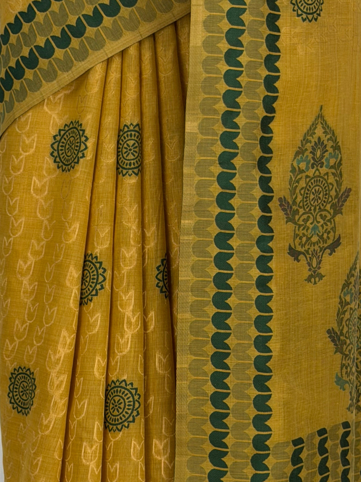 MIMOSA Mustard Banarasi Cotton Saree — fleets shot full lifestyle