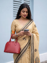 MIMOSA Tussar Banarasi Cotton Saree — pose 10 styling detail