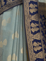 MIMOSA Grey Banarasi Saree — fleets shot full lifestyle