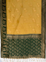 MIMOSA Mustard Banarasi Saree — pallu and zari work detail