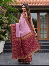MIMOSA Pink Banarasi Saree — pose 7 styling detail