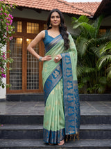 MIMOSA Rama Banarasi Saree — pose 4 styling detail