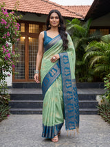 MIMOSA Rama Banarasi Saree — pose 6 styling detail