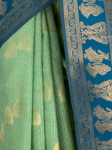 MIMOSA Rama Banarasi Saree — fleets shot full lifestyle