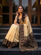 MIMOSA Tussar Banarasi Saree — pose 8 styling detail