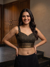 MIMOSA Tussar Banarasi Saree — blouse close-up