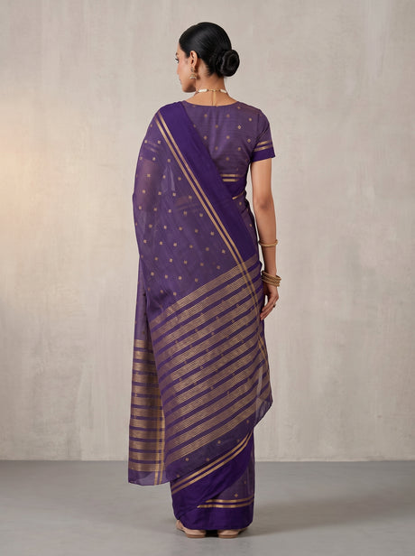 MIMOSA Jamun Bhagalpuri Tussar silk Tussar Silk Saree — pallu and body shot