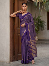 MIMOSA Jamun Bhagalpuri Tussar silk Tussar Silk Saree — pose 5 styling detail