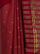MIMOSA Maroon Bhagalpuri Tussar silk Tussar Silk Saree — fleets shot full lifestyle