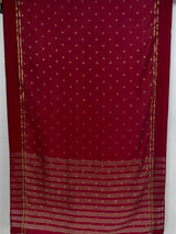 MIMOSA Maroon Bhagalpuri Tussar silk Tussar Silk Saree — pallu and zari work detail