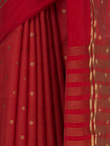 MIMOSA Red Bhagalpuri Tussar silk Tussar Silk Saree — fleets shot full lifestyle