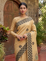MIMOSA Tussar Banarasi Cotton Saree — pose 10 styling detail