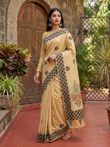 MIMOSA Tussar Banarasi Cotton Saree — pose 5 styling detail