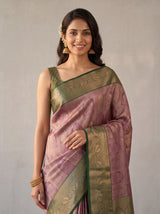 MIMOSA Magenta Kanjivaram Saree — pose 10 styling detail