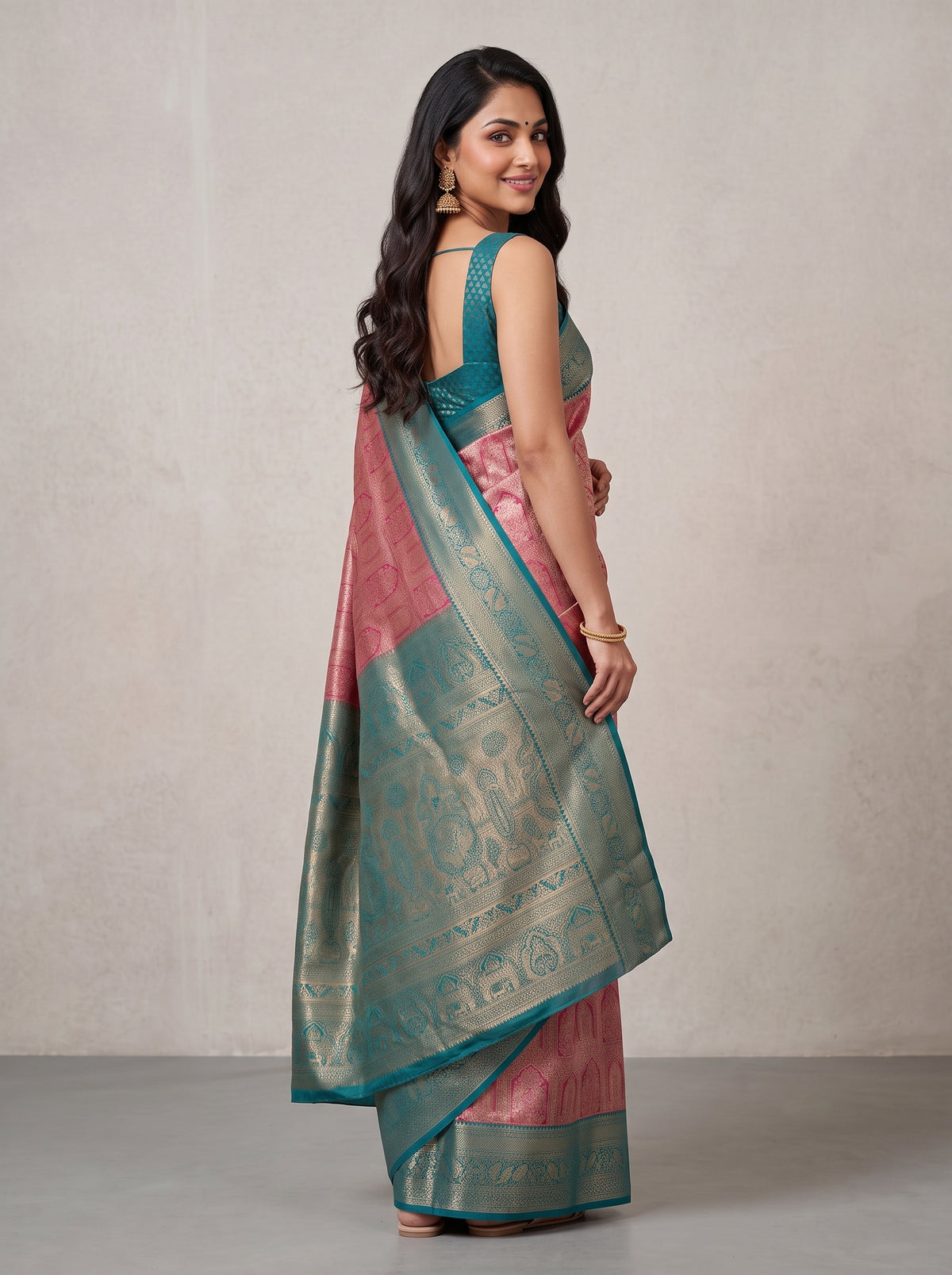 MIMOSA Rani Kanjivaram Saree — pose 7 styling detail