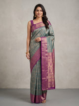 MIMOSA Sapphire Kanjivaram Art Silk Saree — AI Model lifestyle pose