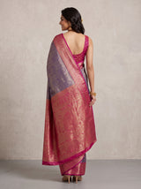 MIMOSA Violet Kanjivaram Art Silk Saree — Saree shot pallu and body