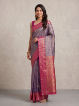 MIMOSA Violet Kanjivaram Saree — pose 5 styling detail