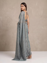 MIMOSA Grey Banarasi Saree — pose 7 styling detail